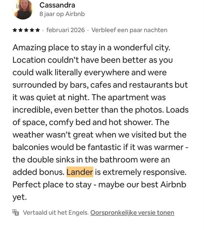Airbnb guest review