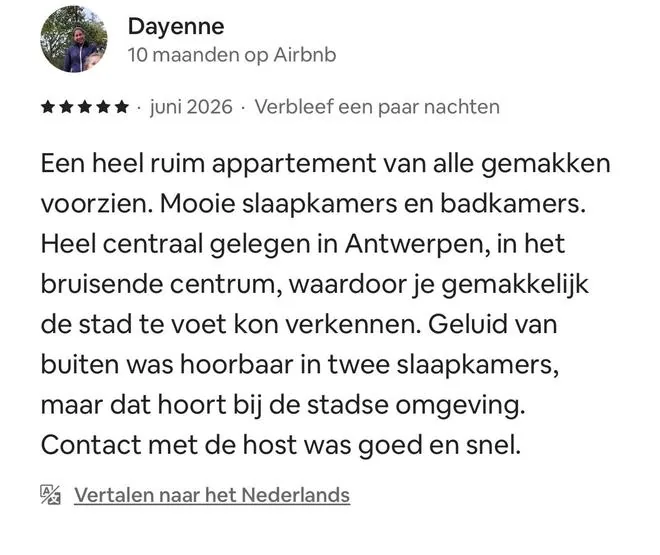 Airbnb guest review